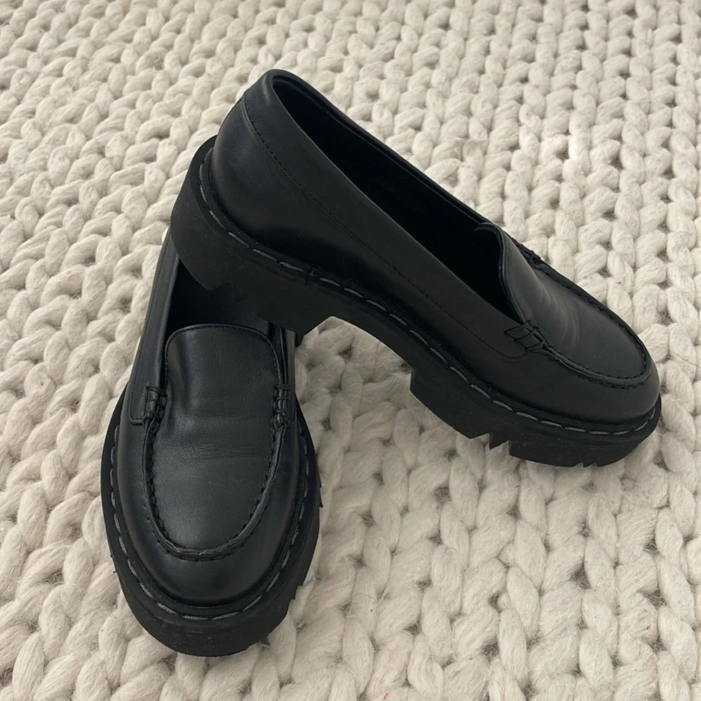 AQUATALIA HAYLEY WATER RESISTANT PLATFORM LOAFERS SIZE 6 - Picture 3 of 5